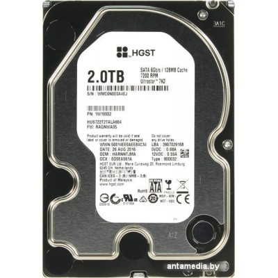 Жесткий диск HGST Ultrastar 7K2 2TB [HUS722T2TALA604]