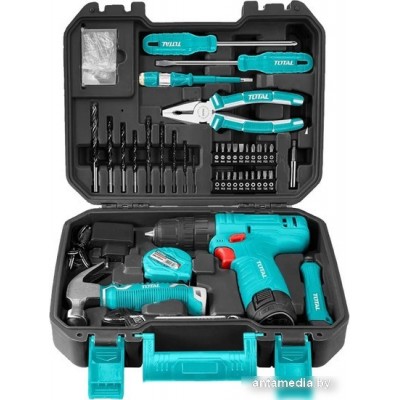 Дрель-шуруповерт Total THKTHP10892 (с 1-м АКБ, кейс, набор оснастки) Дрель-шуруповерт Total THKTHP10892 (с 1-м АКБ, кейс, набор оснастки)