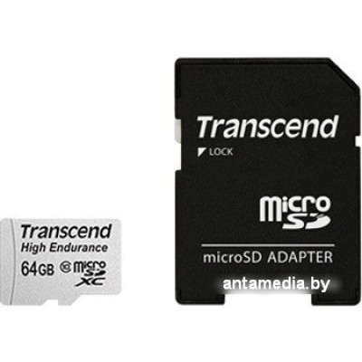 Карта памяти Transcend microSDXC HE (Class 10) UHS-I 64GB + адаптер [TS64GUSDXC10V]