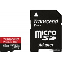 Карта памяти Transcend microSDXC UHS-I 400x Premium (Class 10) 64GB (TS64GUSDU1)
