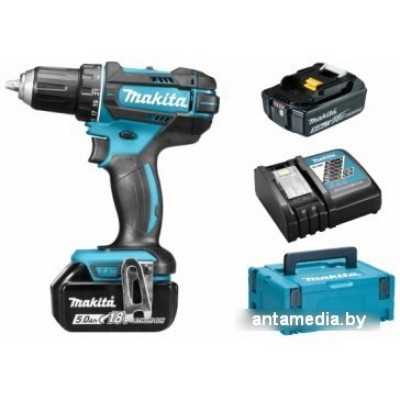 Дрель-шуруповерт Makita DDF482RTJ (с 2-мя АКБ, кейс)