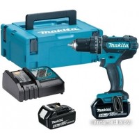 Ударная дрель-шуруповерт Makita DHP482RTJ (с 2-мя АКБ, кейс)
