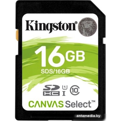Карта памяти Kingston Canvas Select SDS/16GB SDHC 16GB