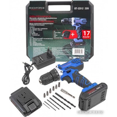 Дрель-шуруповерт RockForce RF-BT-CD12 20V (с 2-мя АКБ, кейс)