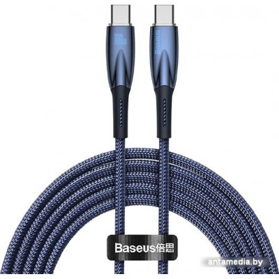 Кабель Baseus Glimmer Series Fast Charging Data Cable USB Type-C - Type-C 100W CADH000703 (1 м, синий)