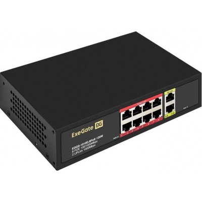 Неуправляемый коммутатор ExeGate EDGS-1010D.8PoE-120W